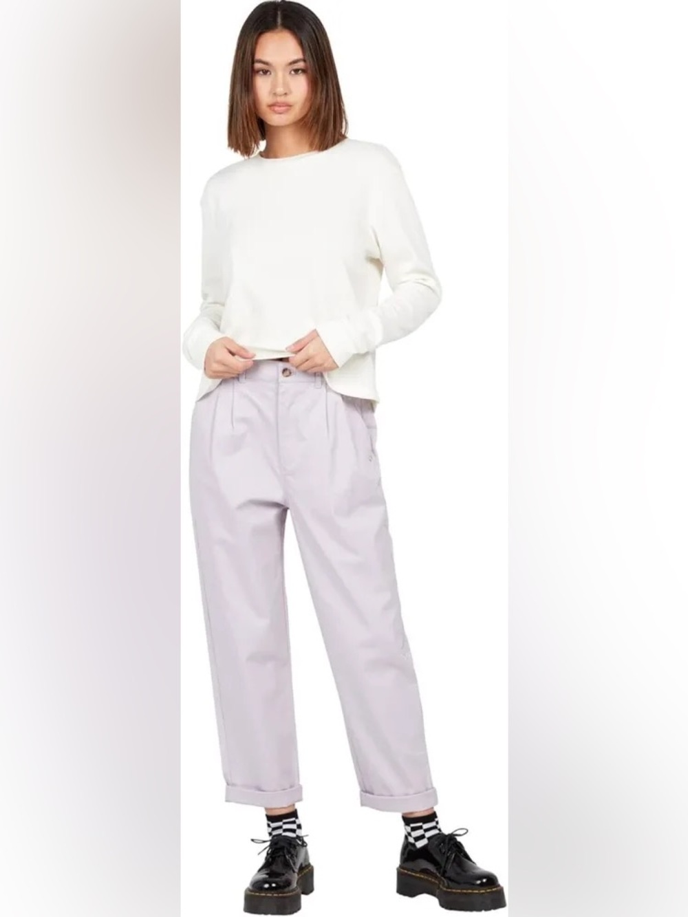 Volcom Women's Lavender Frochickie Trouser Slim Fit Chino Pant - Size 8 (29)